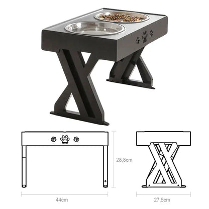 Adjustable Height Double-Bowl Pet Support Table